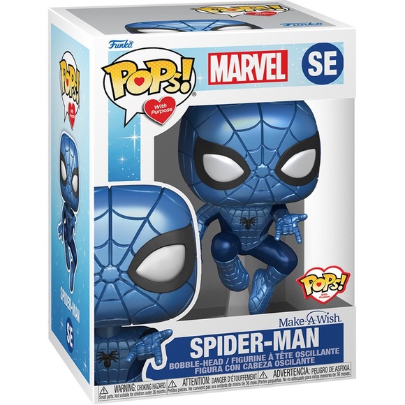 Make-A-Wish Spider-Man Metallic Pop! Vinyl Figure - Picture 1 of 7